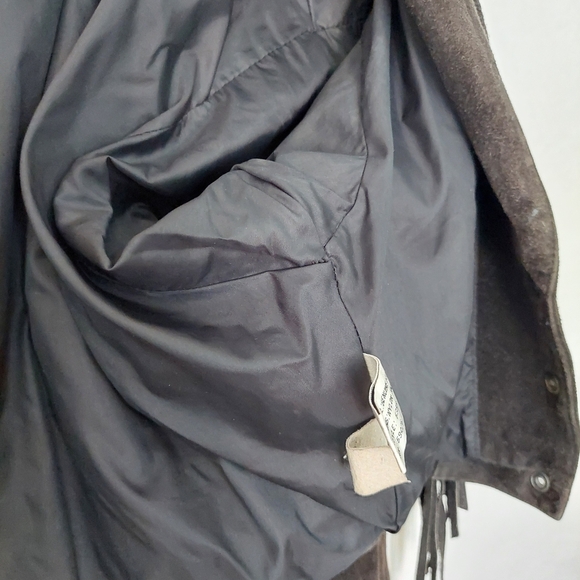 Vintage 80's Wilson's Leather Women's Black Fringe Suede Jacket Size S - Picture 13 of 15